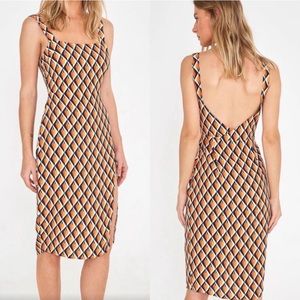 FARM Rio Graphic Cashew Slip Dress